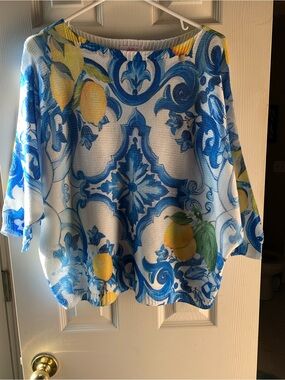 Yolly Made in Italy O/S Top Lemons Whimsical Dress Up or Casual